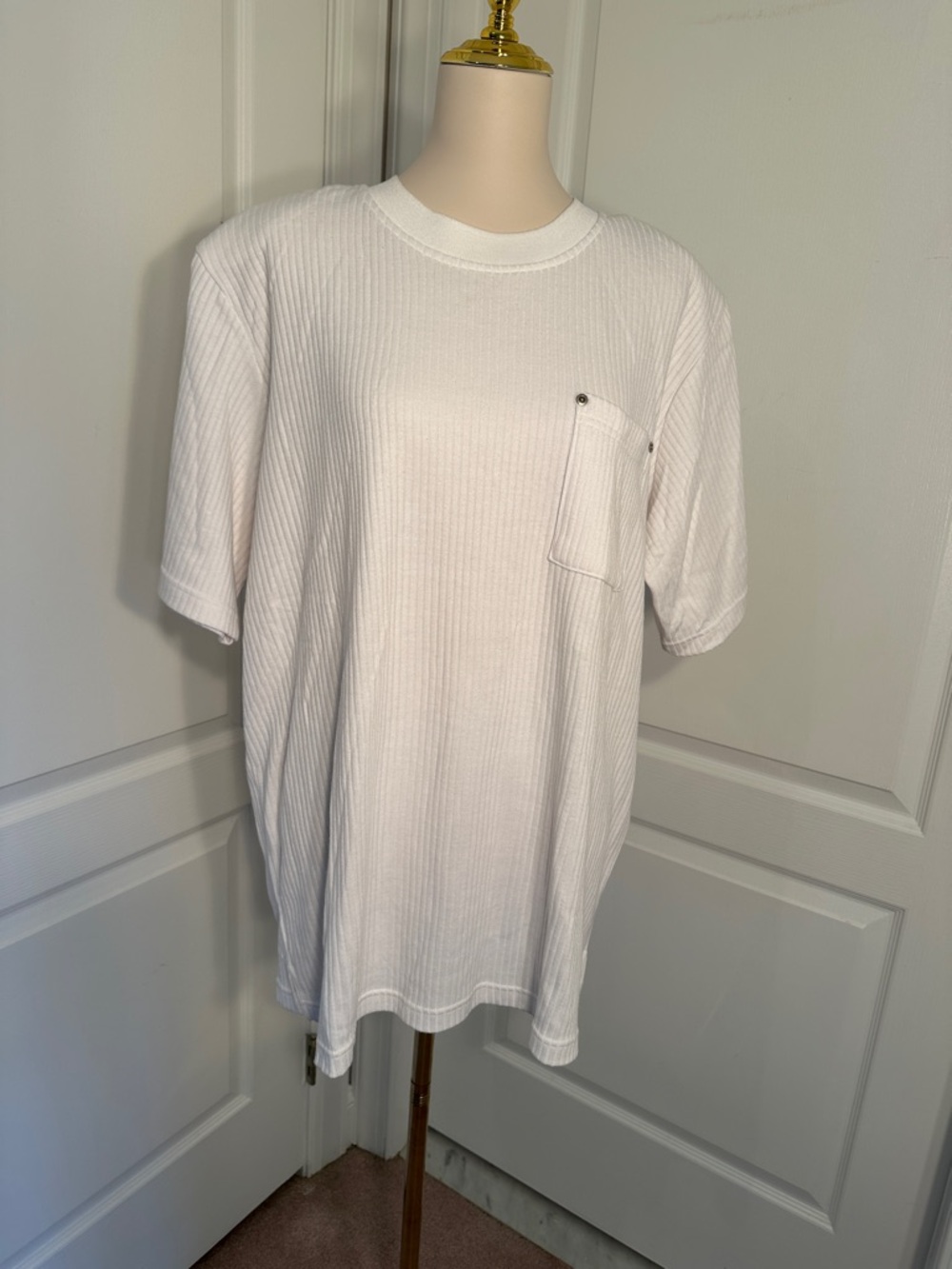Vintage Venezia Women’s White Short-Sleeve Pocket T-Shirt Sz 14/16